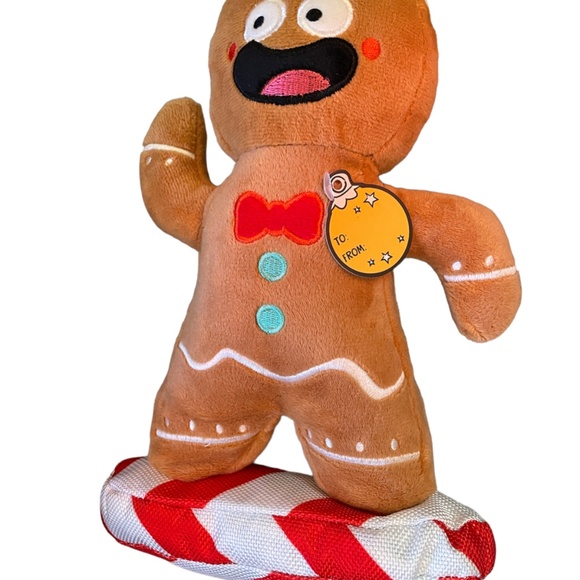 Bark Dog Bark Box Holiday Deck The Howls Plush Gingerbread Squeaker Crinkle 1 Dog Toy Poshmark